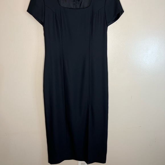Liz Claiborne Vintage 80s Black Sheath Dress Size 12/14 - Picture 4 of 12